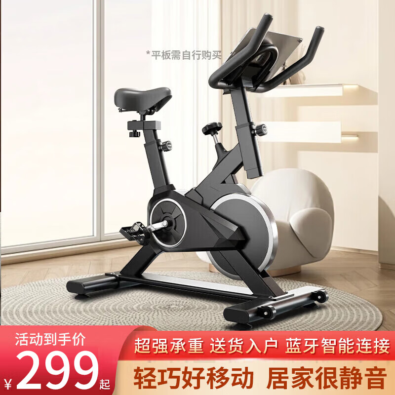 DZQ Spinning Bike Magnetic Control Exercise Bike Home Indoor Exercise Bike Home Silent Gym Exercise Equipment Pedal Black Simple Model - No Electronic Watch - No Heart Rate Monitoring