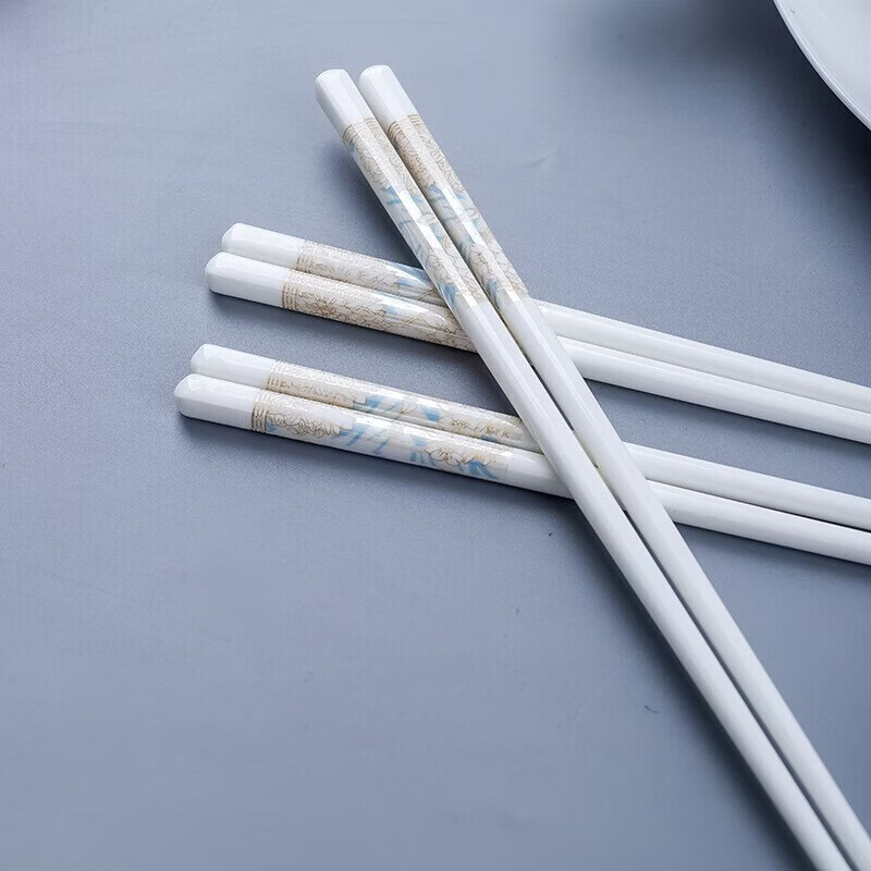 Fuou Jingdezhen Ceramic Chopsticks High-end Healthy and Environmentally Friendly Ceramic Chopsticks Time Walking Ceramic Chopsticks Ten Pairs