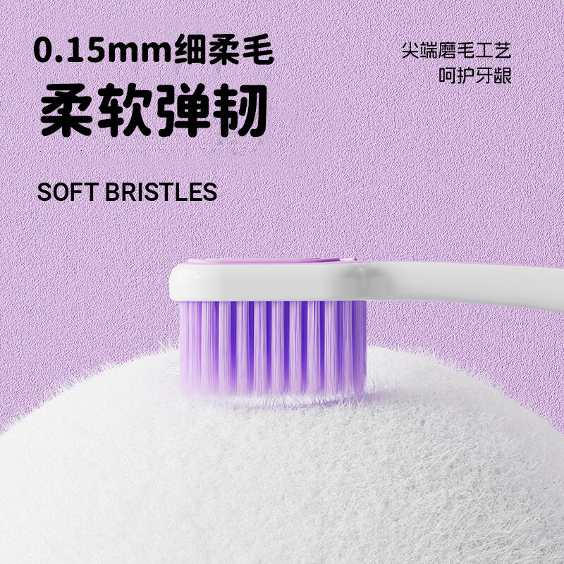 Dolby double-sided rainbow soft-bristled toothbrush for adults, family wear, male, female, couple, students, gum protection and tongue coating cleaning brush, white, double-sided soft-bristled toothbrush, 1 piece