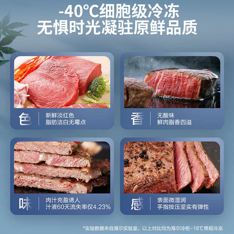 Haier household small automatic freezer 80% cryogenic quick freezing freshness first level energy efficiency energy saving antibacterial 100 hours power off protection horizontal small freezer freezer 200 liters |-40 cryogenic + double antibacterial + electronic temperature control