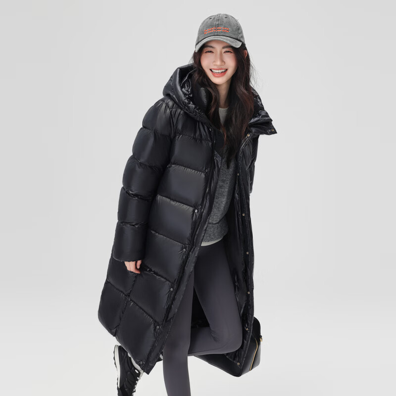 Flying in the Snow Obsidian Goose Down Cheng Yi recommends the new H version thickened hooded goose down jacket down jacket