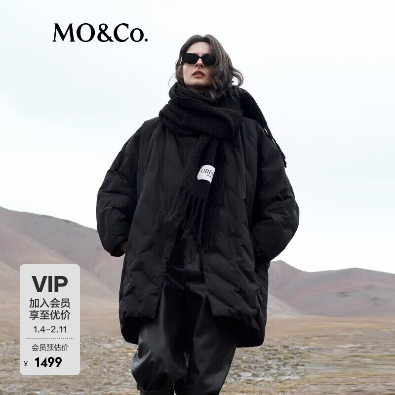 MO&Co. Women's windproof wraparound down jacket