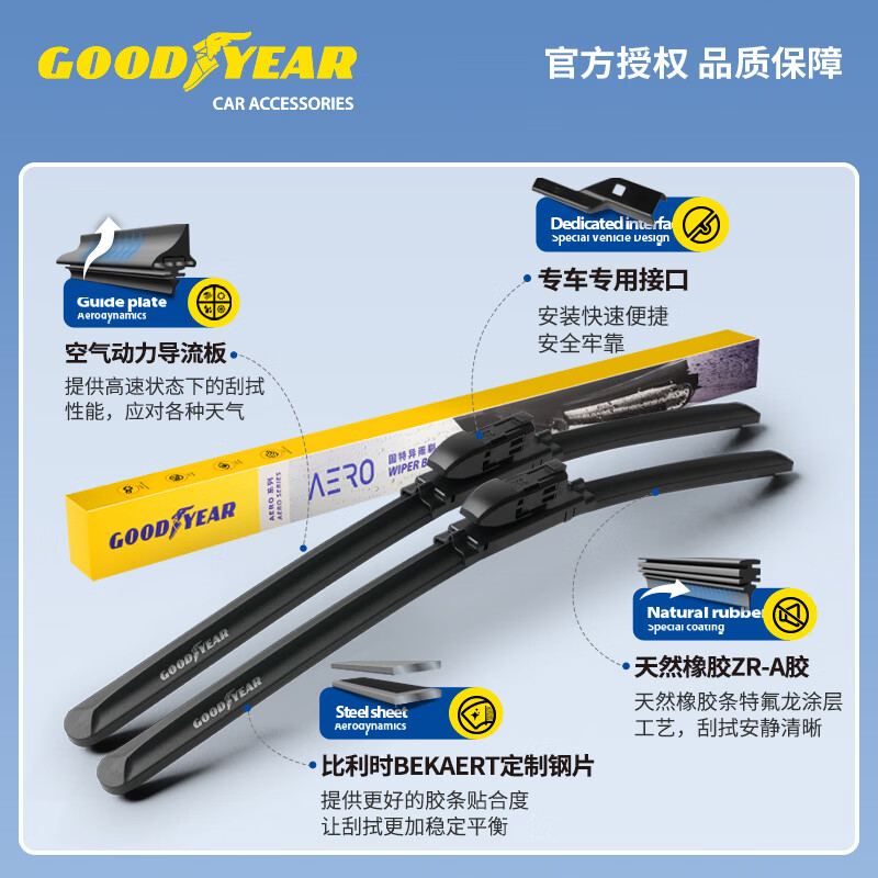 Goodyear AERO series wipers are suitable for 23 to 24 Haval Xiaolong MAX original accessories boneless rubber strip front wipers