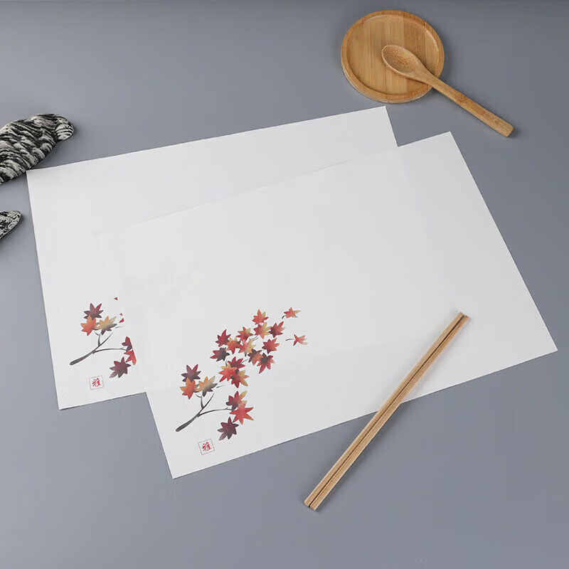 Tianqi placemat paper commercial custom disposable placemat Japanese restaurant hot pot restaurant plate table surface paper red red leaf