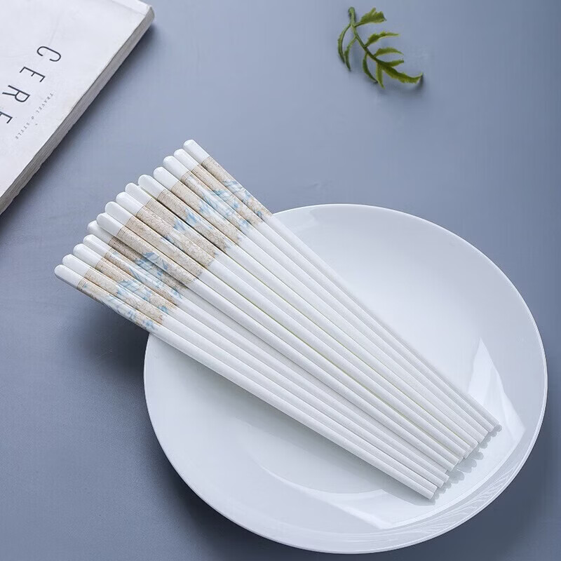 Fuou Jingdezhen Ceramic Chopsticks High-end Healthy and Environmentally Friendly Ceramic Chopsticks Time Walking Ceramic Chopsticks Ten Pairs