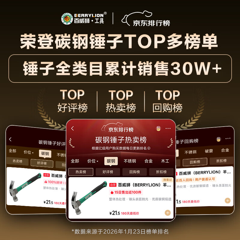 BERRYLION Claw Hammer Fiber Handle Iron Hammer Household Nail Hammer Woodworking Hammer Iron Hammer 13oz