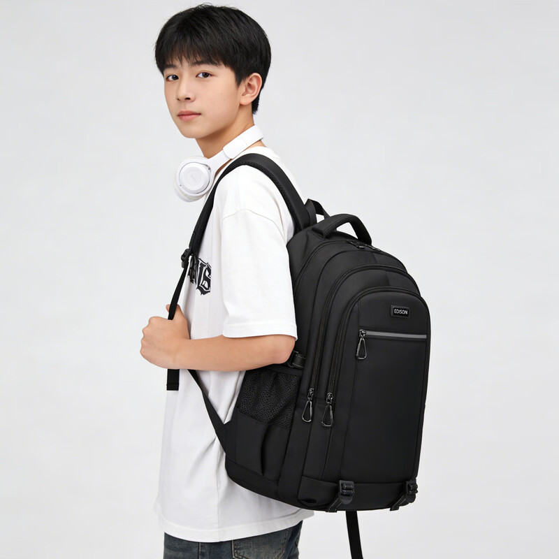 Edison Edison high school student school bag junior high school college student large capacity reflective backpack travel backpack K051-1G