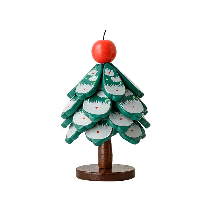 Yusenyi Christmas tree insulation mat coaster solid wood one tree table decoration creative anti-scalding and high temperature resistant pot and bowl mat sideboard (upgraded bamboo model) walnut color 5-piece set