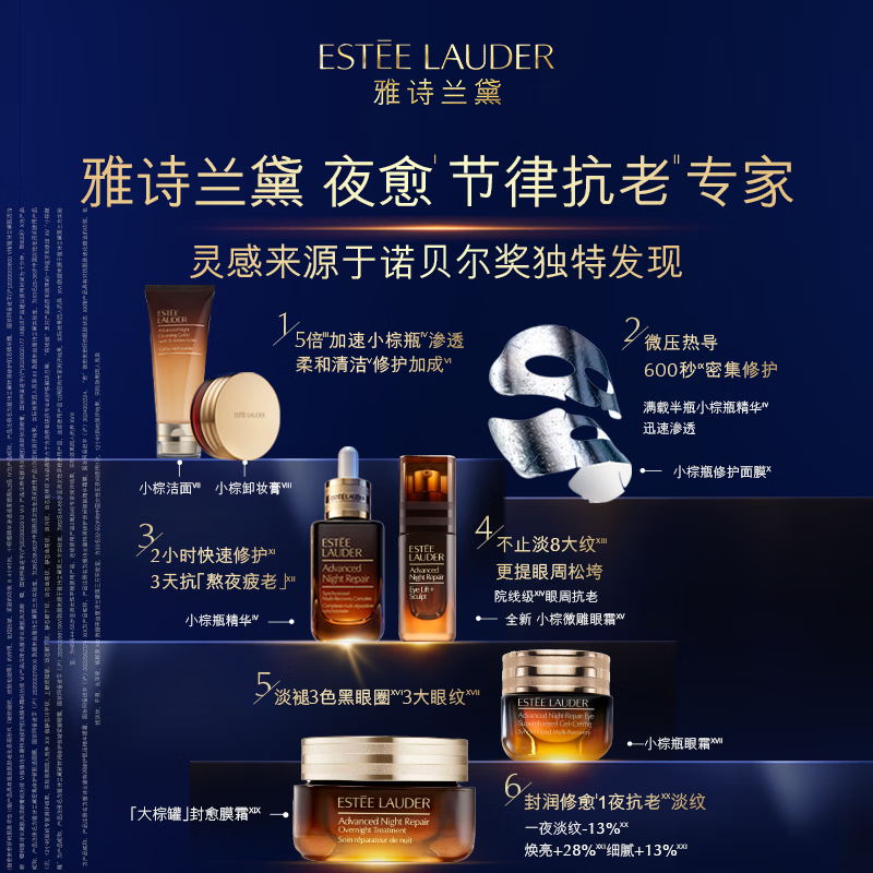 Estee Lauder small brown bottle skin care product set (brown bottle essence 30ml + eye cream 15ml) cosmetic gift box birthday gift