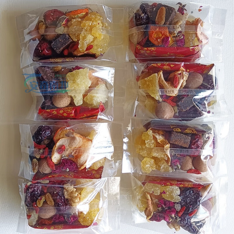 Food Huai Ningxia Babao Tea Rose Sauce Gaiwan Tea Sanbaotai Yinchuan Specialty Authentic Handmade Babao Tea Wolfberry Health Tea Authentic Traditional Old Flavor Babao Tea 1200g 75g*16 bags with rose sauce