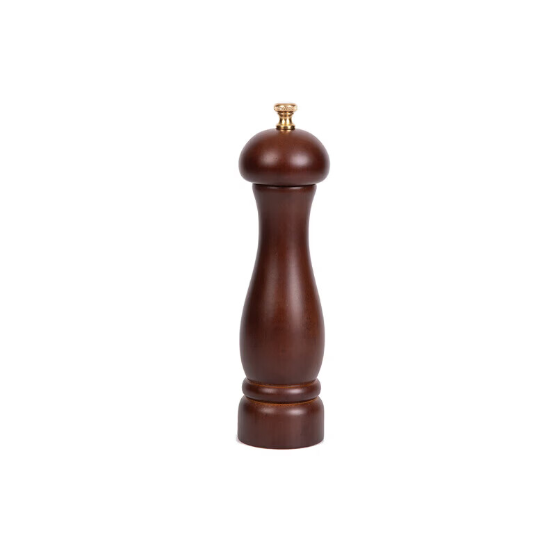 He Jiagong retro pepper grinder manual black pepper grinding bottle sea salt pepper powder wood freshly ground solid wood round 8 inches