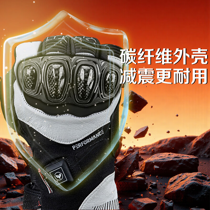 DUHAN Motorcycle Electric Heated Cycling Gloves Carbon Fiber Winter Warmth Waterproof TPU Anti-Slip Touch Screen Cycling Gloves for Men and Women