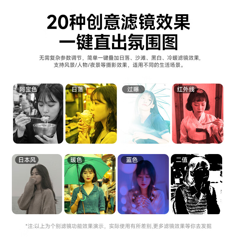 Songdian DC218 student digital camera for girls entry-level high-definition beauty campus micro-single high-definition pixel front and rear dual-camera 4K high-definition replacement ccd travel holiday gift pure white official standard 64G memory (approximately 6000 photos stored)