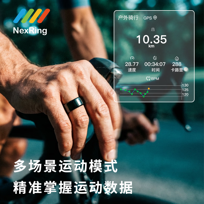 Lingtuo Smart Ring Cardio ECG Monitoring AI-ECG Diagnosis Ring Blood Pressure Blood Sugar Sleep Heart Rate Blood Oxygen Pressure Menstrual Waterproof Health Gold Silver No. 10 (Circumference 63.11mm)