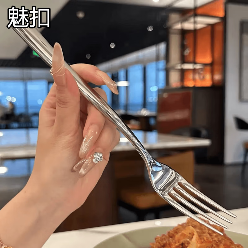 Meikou Customized Series Food Grade 316 Stainless Steel Western Fork Plus Western Fork Highlight Version 3 Pack