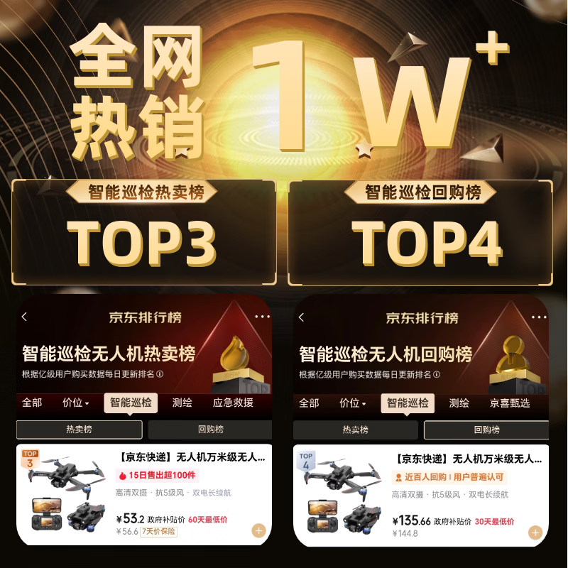 Jingdong Express UAV 10,000-meter-level UAV aerial photography, high-definition, professional-grade remote control aircraft with screen, quadcopter, outdoor high-definition aerial camera, built-in screen - full obstacle avoidance, dual-camera electric camera, brushless, withstands level 8 wind, extra 1, five batteries, accessories + package + multiple charging cables + lifetime warranty