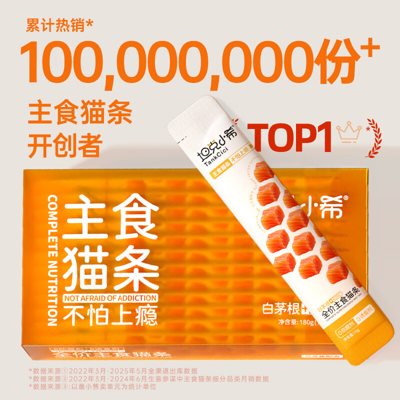 Tank Xiaoxi's staple food cat strips full price nutrition for young cats fresh meat cat wet food Imperata cogongrass mixed flavor 15g*6 pieces