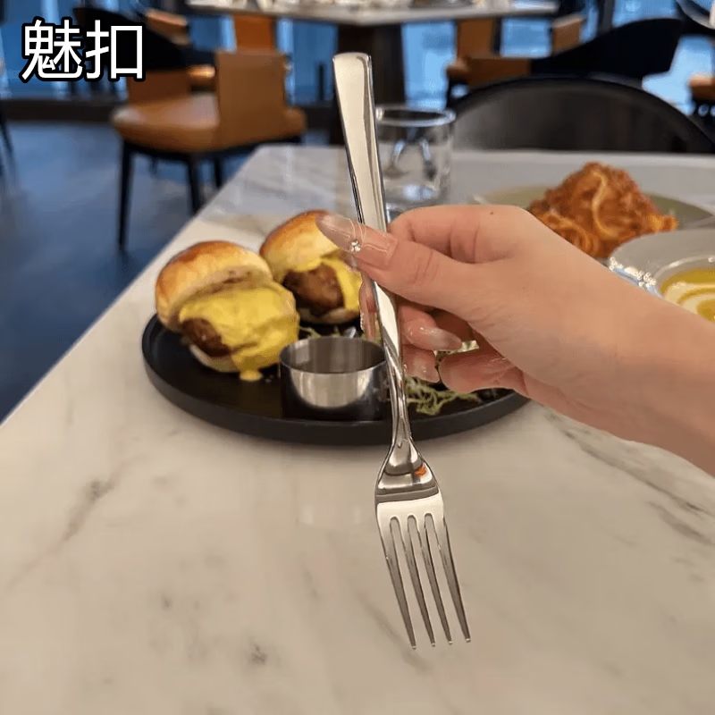 Meikou Customized Series Food Grade 316 Stainless Steel Western Fork Plus Western Fork Highlight Version 3 Pack
