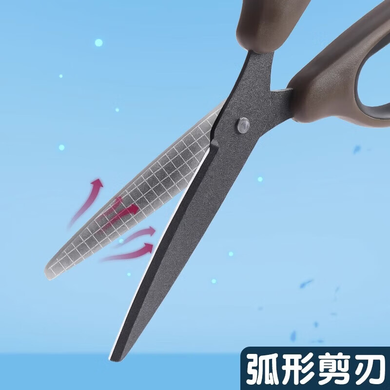 Chenguang stationery black blade scissors, good-looking household handmade paper-cutting scissors, exquisite office scissors, children's paper-cutting scissors, art scissors, large students, extended industrial use, black blade Teflon coating - green 1 set