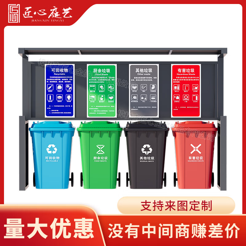 Craftsmanship, garden art, garbage classification and delivery station, campus garbage classification kiosk, community domestic waste designated delivery station, can be customized, gray (consult customer service before shooting), can be customized
