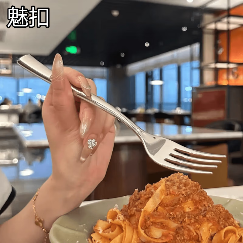 Meikou Customized Series Food Grade 316 Stainless Steel Western Fork Plus Western Fork Highlight Version 3 Pack