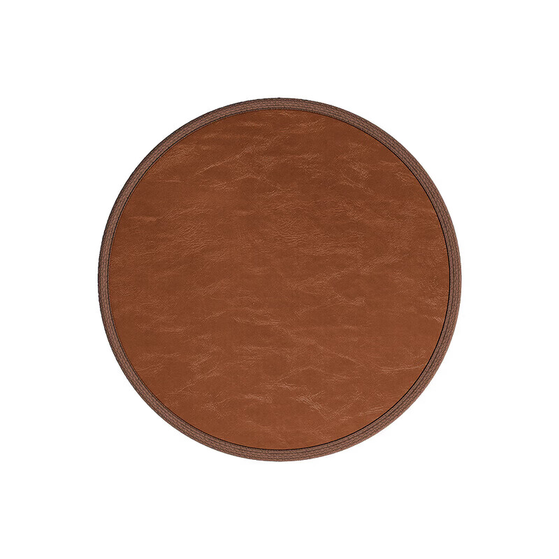 Japanese futon home waterproof cushion tatami balcony bay window cushion floor Zen leather memory foam round cushion-wild ink coffee brown diameter 35cm waterproof and oil-proof