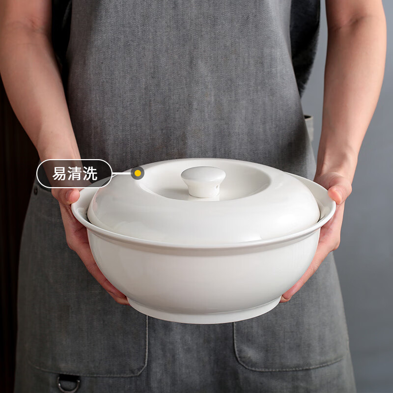 Jie Yajie ceramic soup bowl large household soup pot Chinese style underglaze color 9-inch pot with spoon