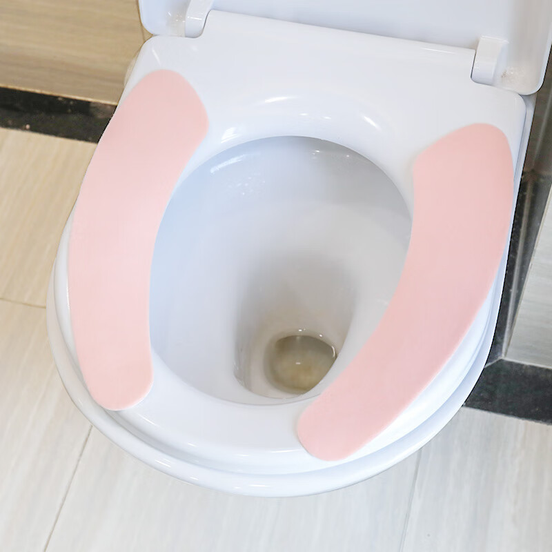 Green Source Washable Sticky Solid Color Toilet Seat Cushions 3 pairs 6 pieces Anti-slip toilet stickers bathroom seat mats