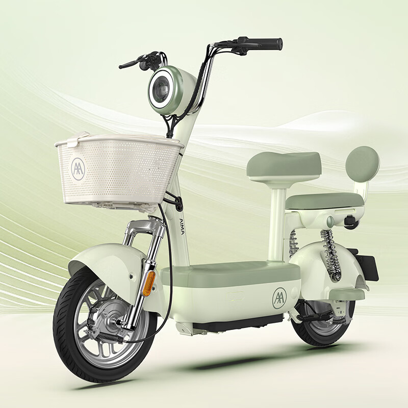 AIMA electric bicycle Happy Bean 48V22AH graphene battery long-lasting lightweight new national standard AIMA new electric vehicle Jingdong small battery vehicle scooter green