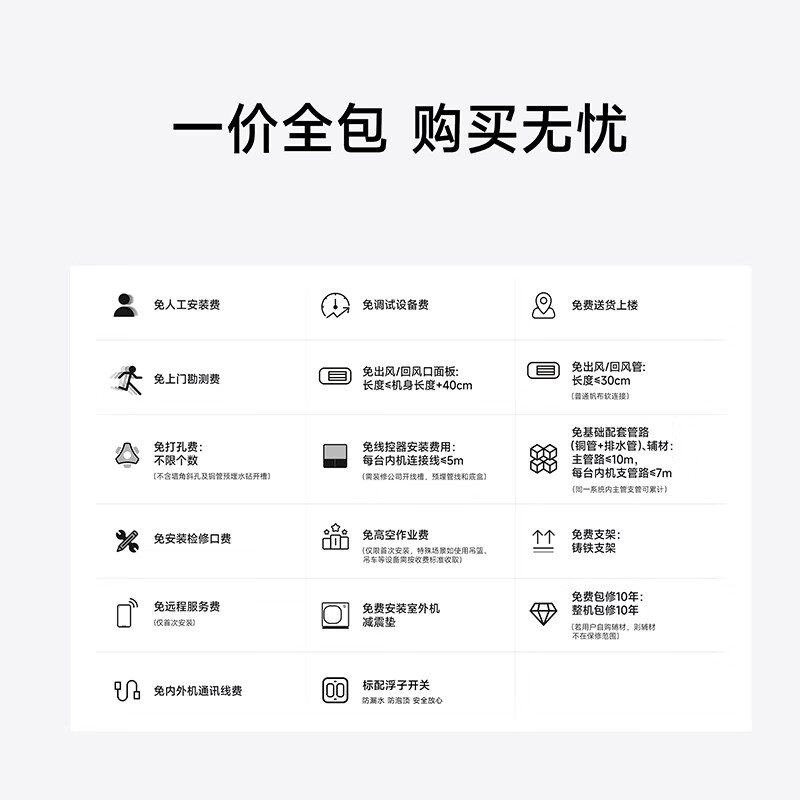 Xiaomi central air conditioner, multi-split, single wind wheel, 6 HP, one to five, super first-class energy efficiency, 140Wn-OC30/N5C1, ten-year warranty for the whole machine, three rows of copper tubes