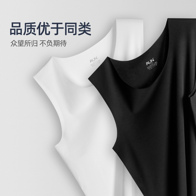 Aiyouen Aiyouen bottoming vest men's modal ice silk vest men's seamless summer thin hurdle fitness sweatshirt BX902DW black single pack XL