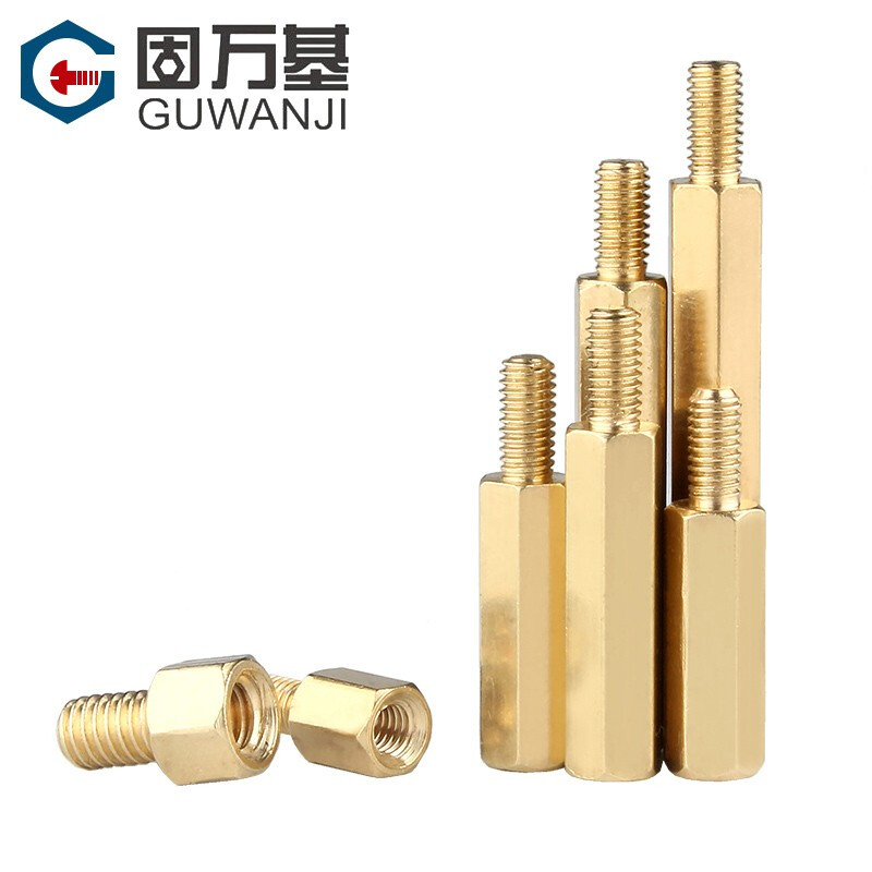 Guwanji single-pass hexagonal copper column single-head stud chassis motherboard screw isolation column circuit board wiring support column copper column M2*3.5+3 50 pieces
