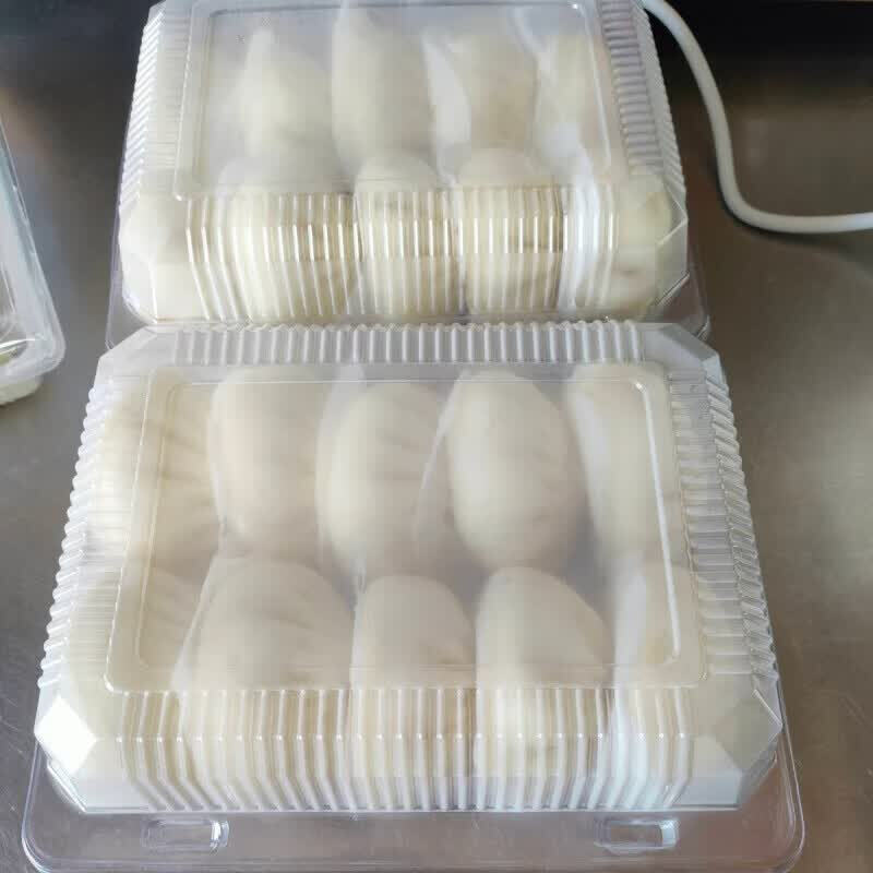 Junmo strip type steamed bun packaging box disposable transparent plastic 3.5 xiaolongbao steamed bun takeaway packaging box 5 5 round lid steamed bun box 100 pieces