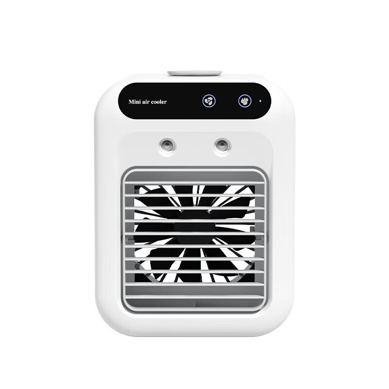 Sixiou small air conditioner air conditioning fan mini mobile cooling fan home air cooler student dormitory office desktop humidification spray water and ice refrigeration fan rechargeable cooling artifact second gear adjustable + ice mist double spray