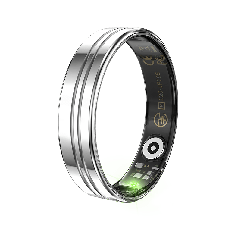 KPEPkpep health smart ring blood oxygen heart rate body temperature blood pressure male and female couple sports sleep monitoring remote control photo multi-functional health R16 Starlight Silver No. 10 inner diameter 19.8mm