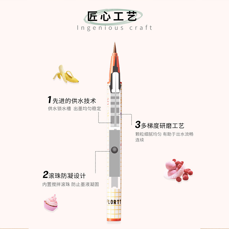 FLORTTE liquid eyeliner pen, waterproof, sweat-proof, long-lasting and does not fade 02 #coffee milk jelly New Year's Valentine's Day gift