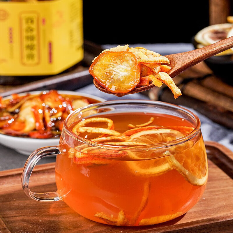 Zuyi Shop Lily Lemon Paste Old Mandarin Peel Stewed Rock Sugar Honey Lemon Paste Tea 500g/bottle*1