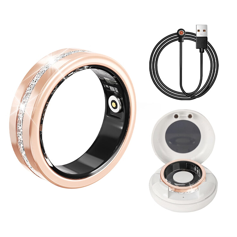 Neutral Monitoring V6 Cross-Border Smart Ring Sports Fitness Heart Rate Blood Oxygen Sleep Tracking Monitoring Waterproof Black Technology Factory Wholesale Gold 9# Zhongzuan Charging Station Charging