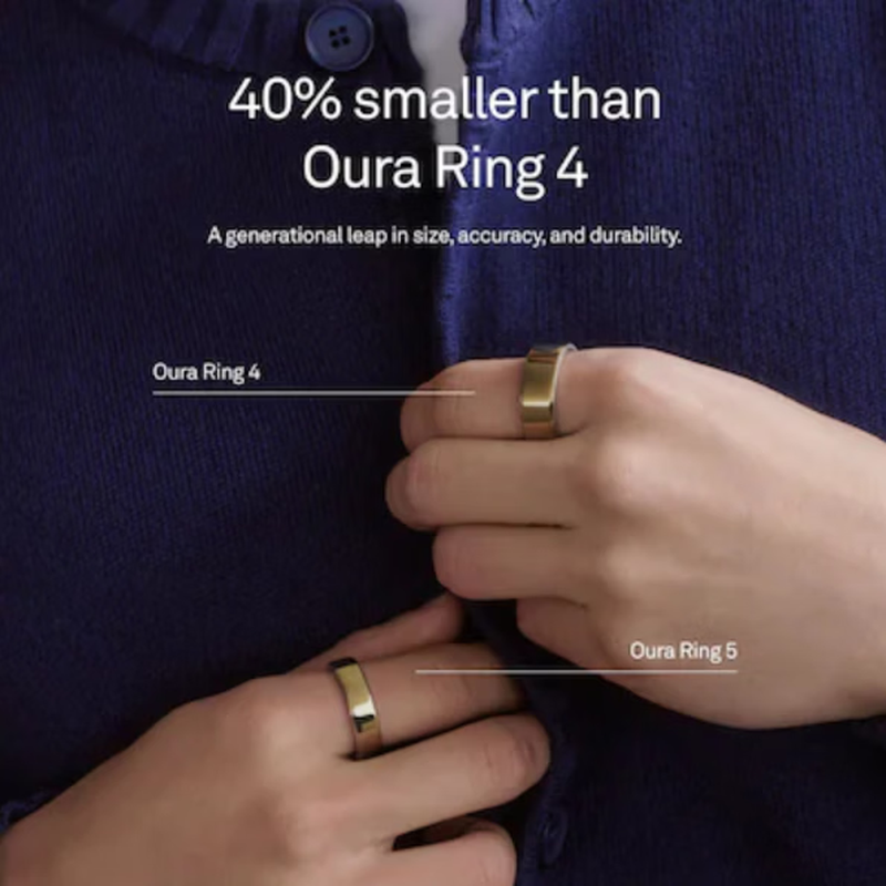 OURARing 5 smart ring, the same style as Wang Hong, smart wearable black technology, sleep and health birthday gift, bright silver 11 parts in stock, please contact customer service before placing an order