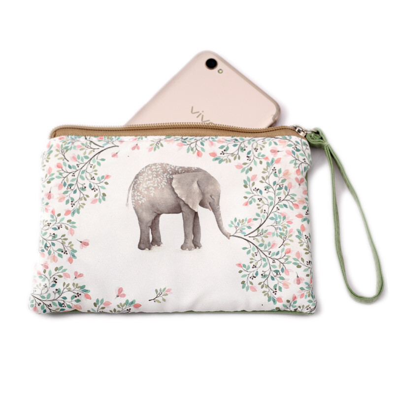 SHU GUO ER mobile phone coin purse women's clutch bag fabric wallet retro literary forest style small color light summer