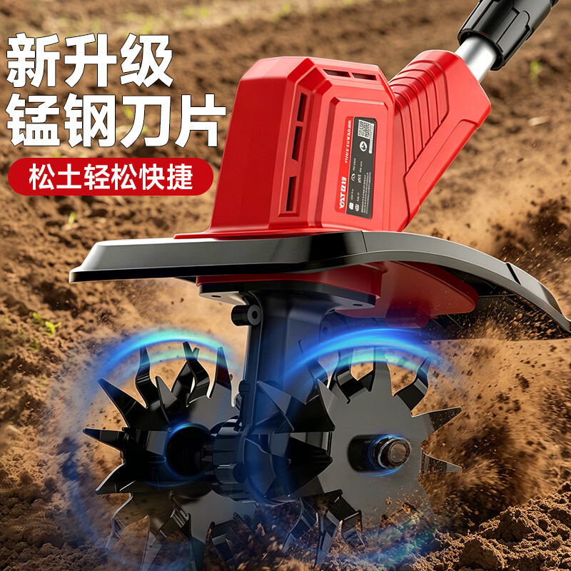 YAT (YAT) lithium battery micro-tiller, electric scarifier, small household tiller, agricultural garden garden tiller, loose tiller, rotary tiller
