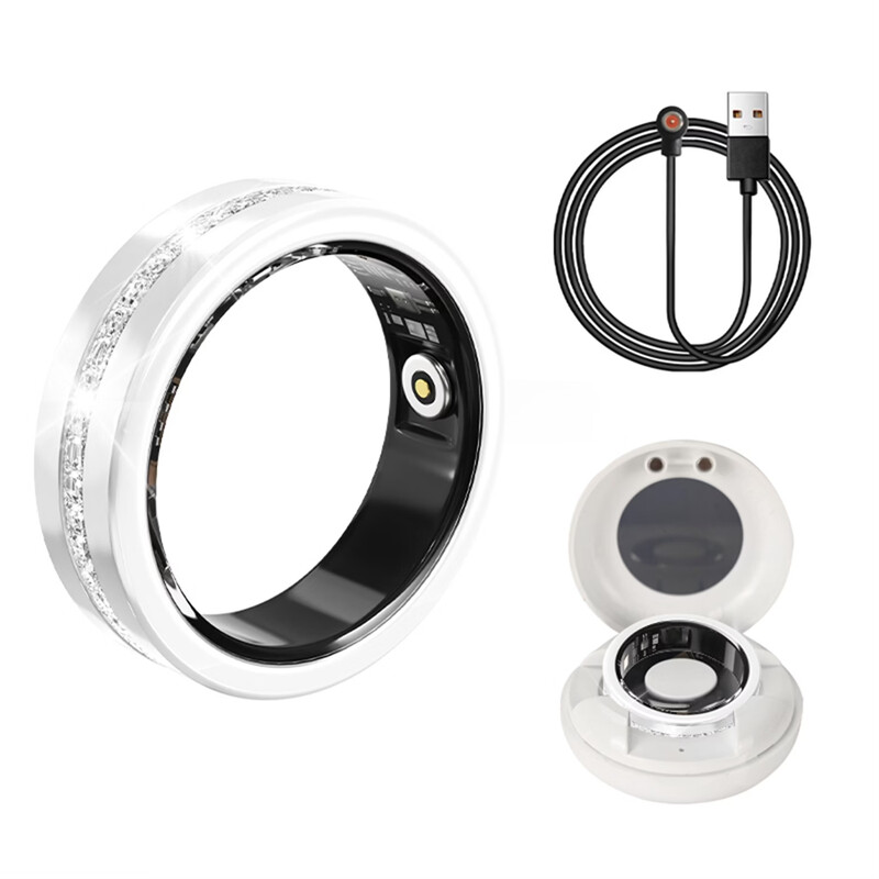 Neutral Monitoring V6 Cross-Border Smart Ring Sports Fitness Heart Rate Blood Oxygen Sleep Tracking Monitoring Waterproof Black Technology Factory Wholesale Gold 9# Zhongzuan Charging Station Charging