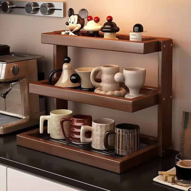 Yemei desktop cup holder acrylic mid-century style storage rack multi-layer dining table table cup holder coffee shop corner storage display
