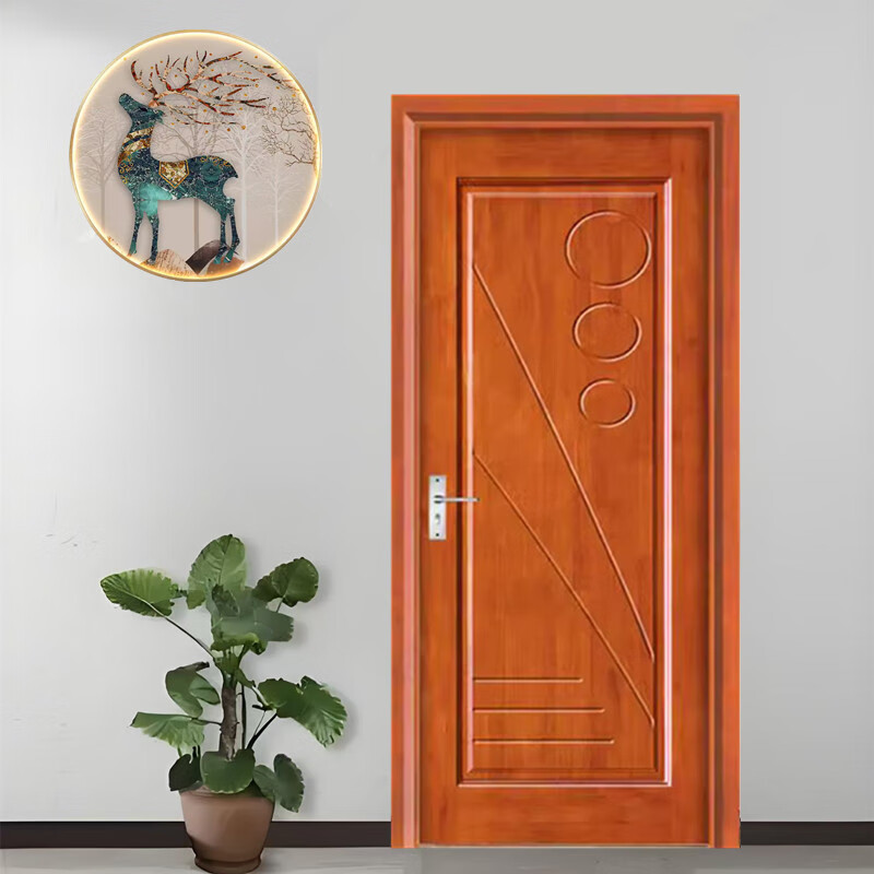 Oak solid wood door bedroom door walnut wood door interior door painted door new Chinese style room set door customization rubber wood solid wood painted door 2 styles