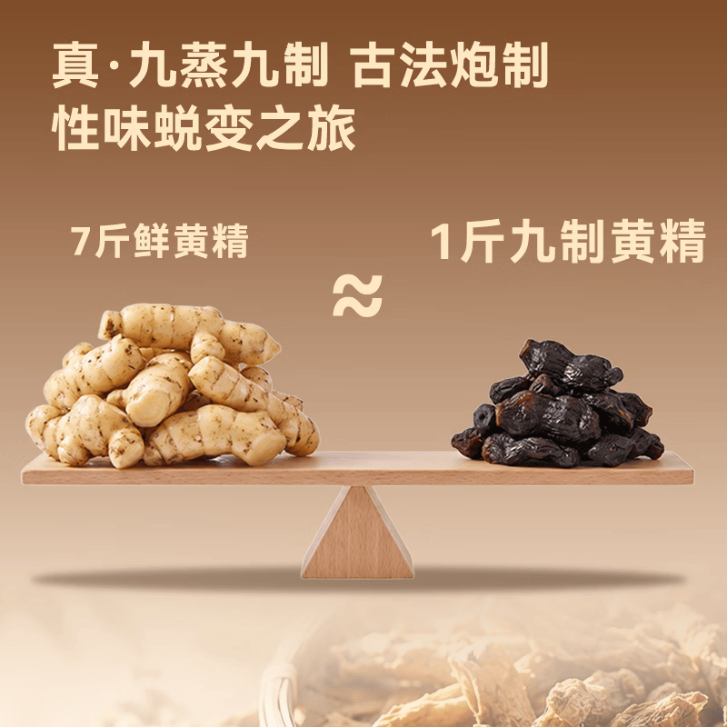 Jingjing Tokyo Made Jiuzhi Polygonatum 500g Ready-to-Eat Jiuzhi Jiuzhi Tea Chinese Herbal Medicine Nourishing and Healthy Men and Women Kidney Mid-Autumn Festival Teachers' Day
