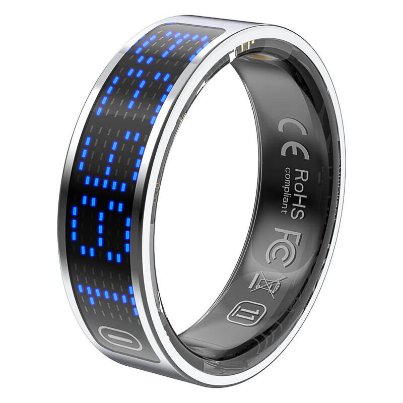 2026 New Smart Health Ring 24-Hour Heart Rate Blood Oxygen Monitoring Sleep Monitoring Multiple Sports Modes Smart Ring Silver Comes with Charging Box + Heart Rate + Blood Oxygen + Sleep + Exercise + Non-sensory Wearing Size 10 Diameter 20 Finger Circumference 63
