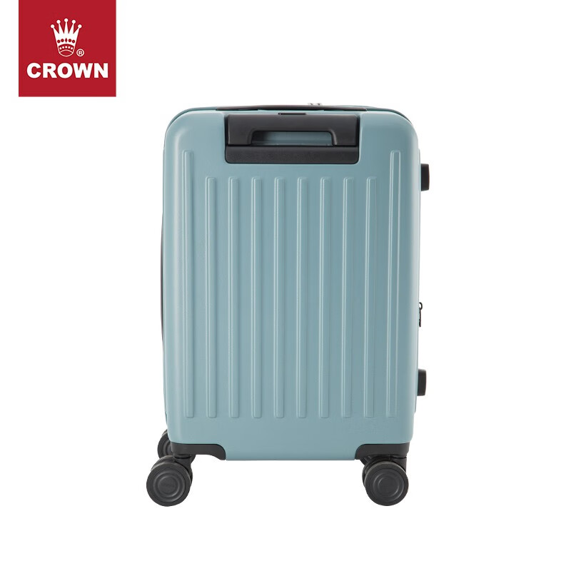 CROWN front-opening zipper suitcase, stylish travel lightweight extension trolley case 5065 sapphire color zipper 25 inches, checked luggage required