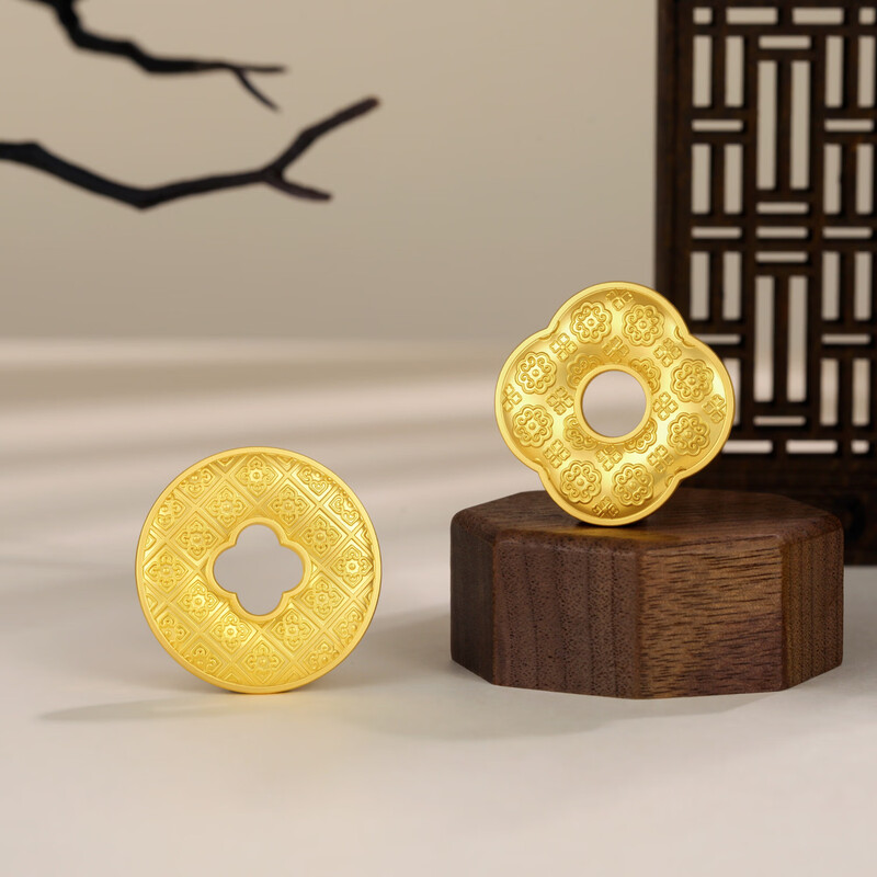Houde Gold Gold Bar Koi Pisces Eight Treasures Compass Persimmon Ruyi Gold Bar Investment Gold Pure Gold 9999 Exquisite Gift Persimmon Ruyi-Ancient Xiangwen 10g