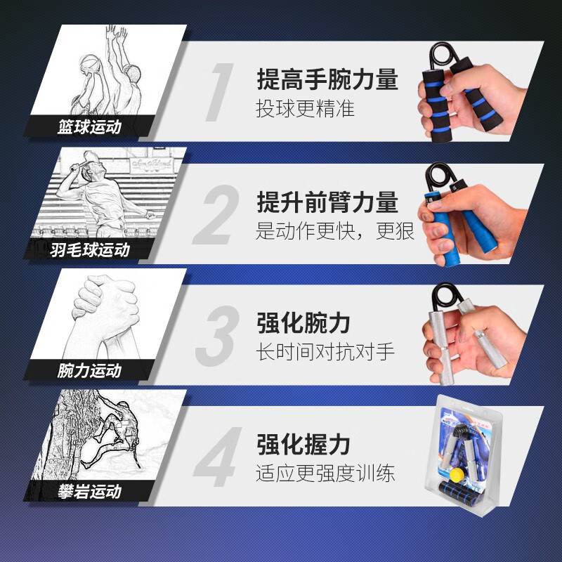 Xinyi Wanjia professional hand grip device for men to practice hand strength for students metal hand grip strength counting rod circle wrist ball fitness training adjustment 150 pounds = 68kg/piece