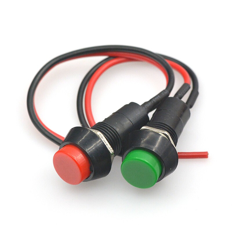 TaoTimeClub switch button small switch small car circuit wire speaker appliance mini boat-shaped boat-shaped round with wire round switch opening 11.5MM gear switch with wire